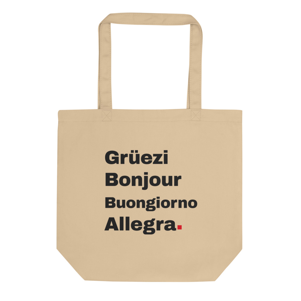 Tote Bag Grüezi Bonjour Buongiorno Allegra